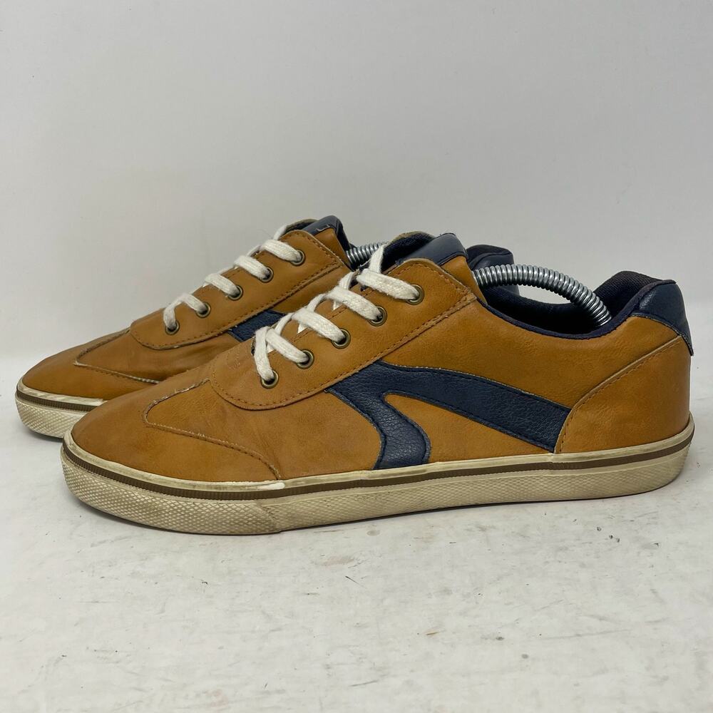 Cat & Jack Retro Tan Copper Caramel Gibson Faux Leather Sneakers Youth Boys 5